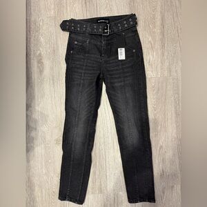 The Kooples High Rise Black Jeans with Belt